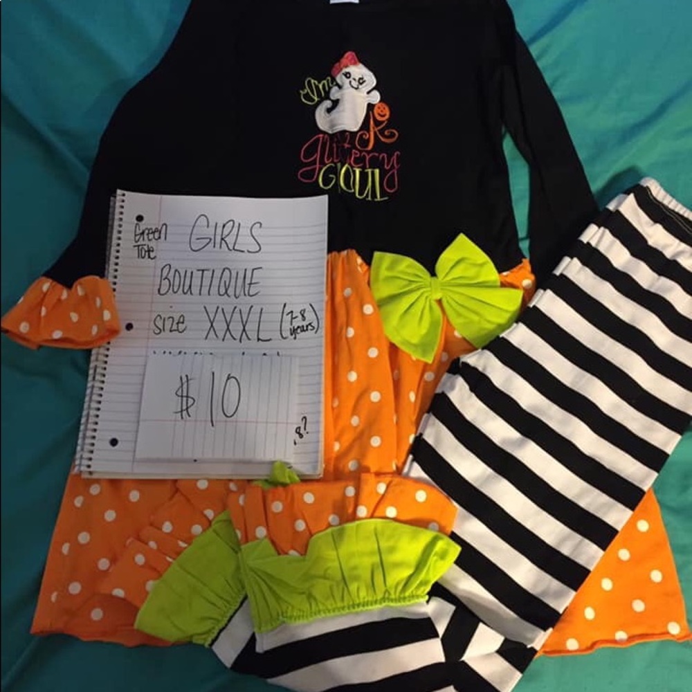 🎃Girls Halloween Outfit-Boutique Set 7/8🎃